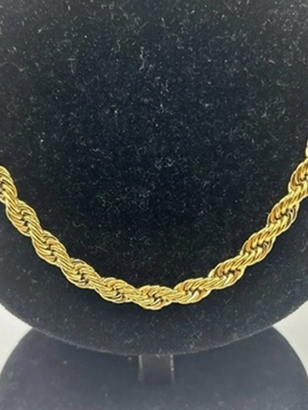 Rope Chain Real Gold Stainless Steel 6mm 24 Inch Plated Durable Waterproof Mens